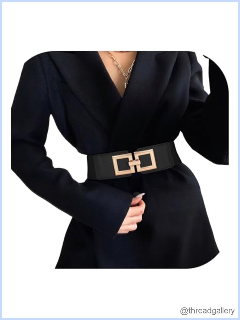 Wide Elastic Belt for Women Dresses Faux Leather Stretchy Waist Belt